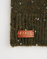 Flecked Yarn Green Fingerless Gloves
