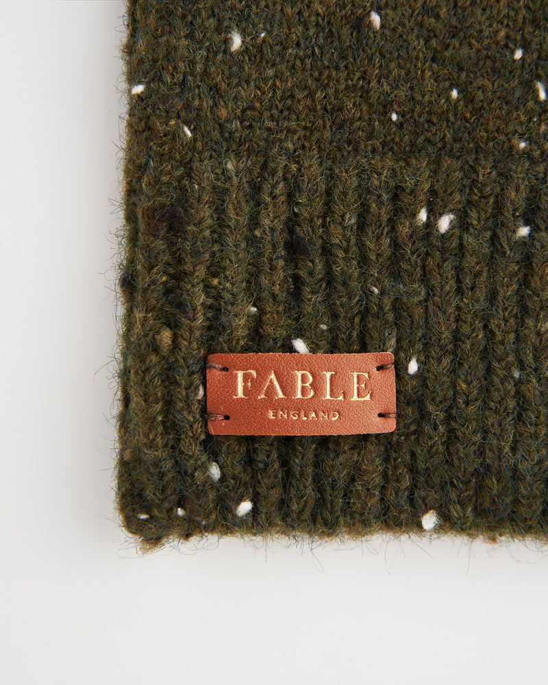 Flecked Yarn Green Fingerless Gloves