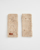 Flecked Yarn Taupe Fingerless Gloves