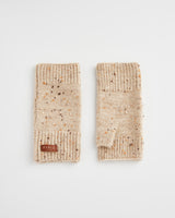 Flecked Yarn Taupe Fingerless Gloves