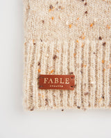 Flecked Yarn Taupe Fingerless Gloves