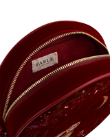 Star Gazing Rabbit Red Embroidered Circle Bag