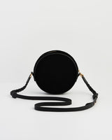 Aurora Fawn Embroidered Black Circle Bag