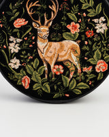 Aurora Fawn Embroidered Black Circle Bag
