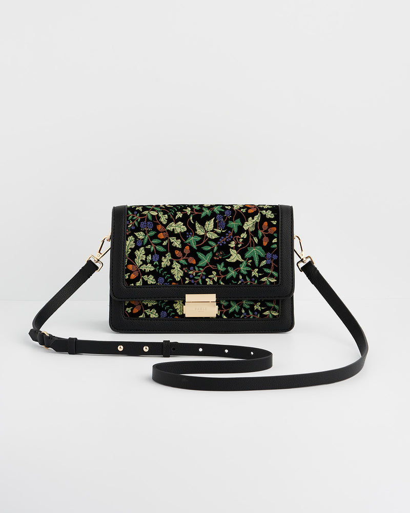 Black Embroidered Crossbody Bag