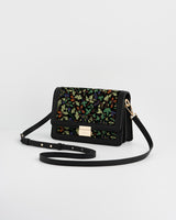 Black Embroidered Crossbody Bag