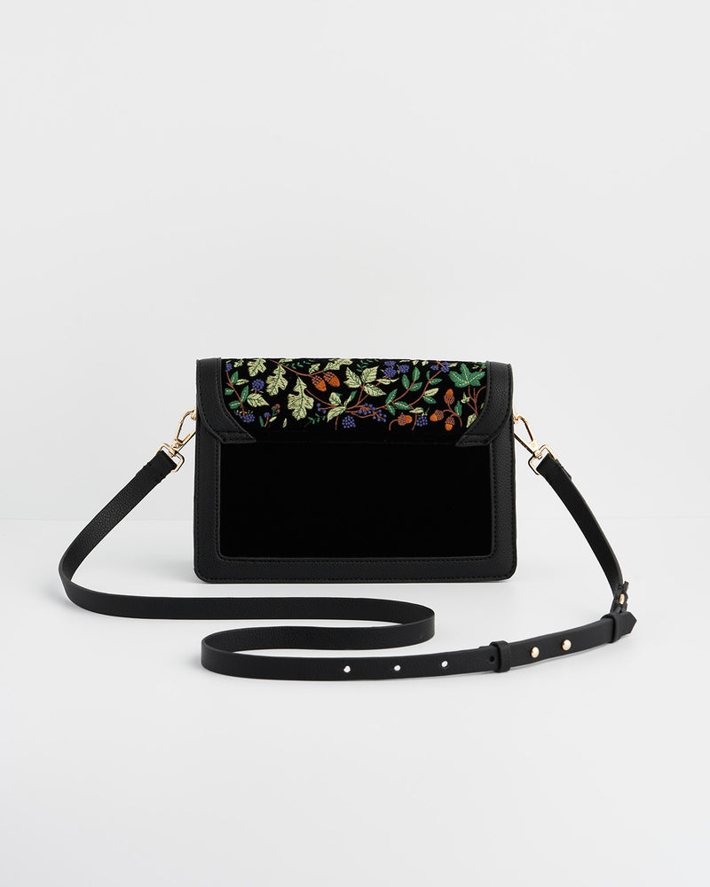 Black Embroidered Crossbody Bag