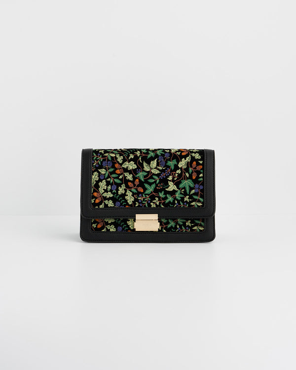 Black Embroidered Crossbody Bag