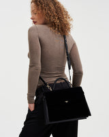 Black Structured Medium Tote