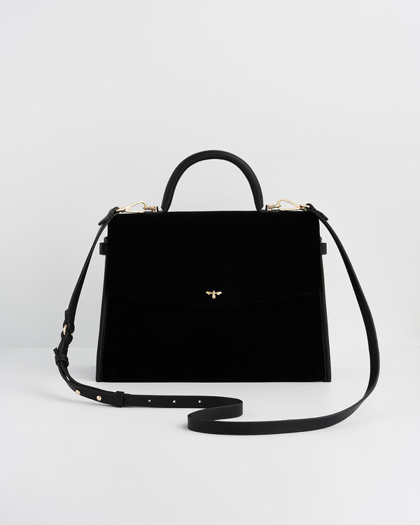 Black Structured Medium Tote