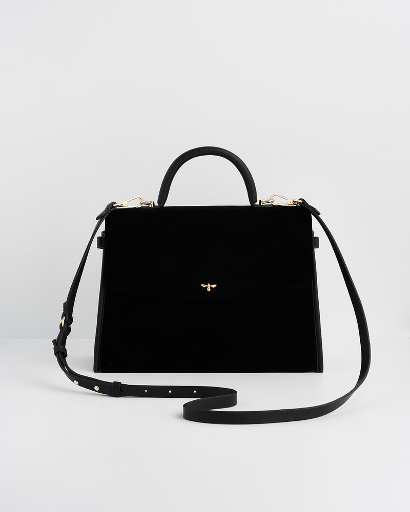 Black Structured Medium Tote