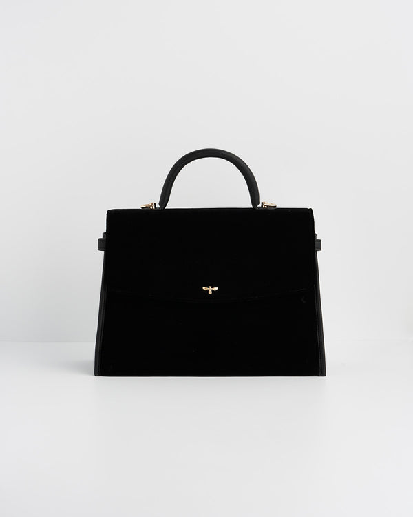 Black Structured Medium Tote