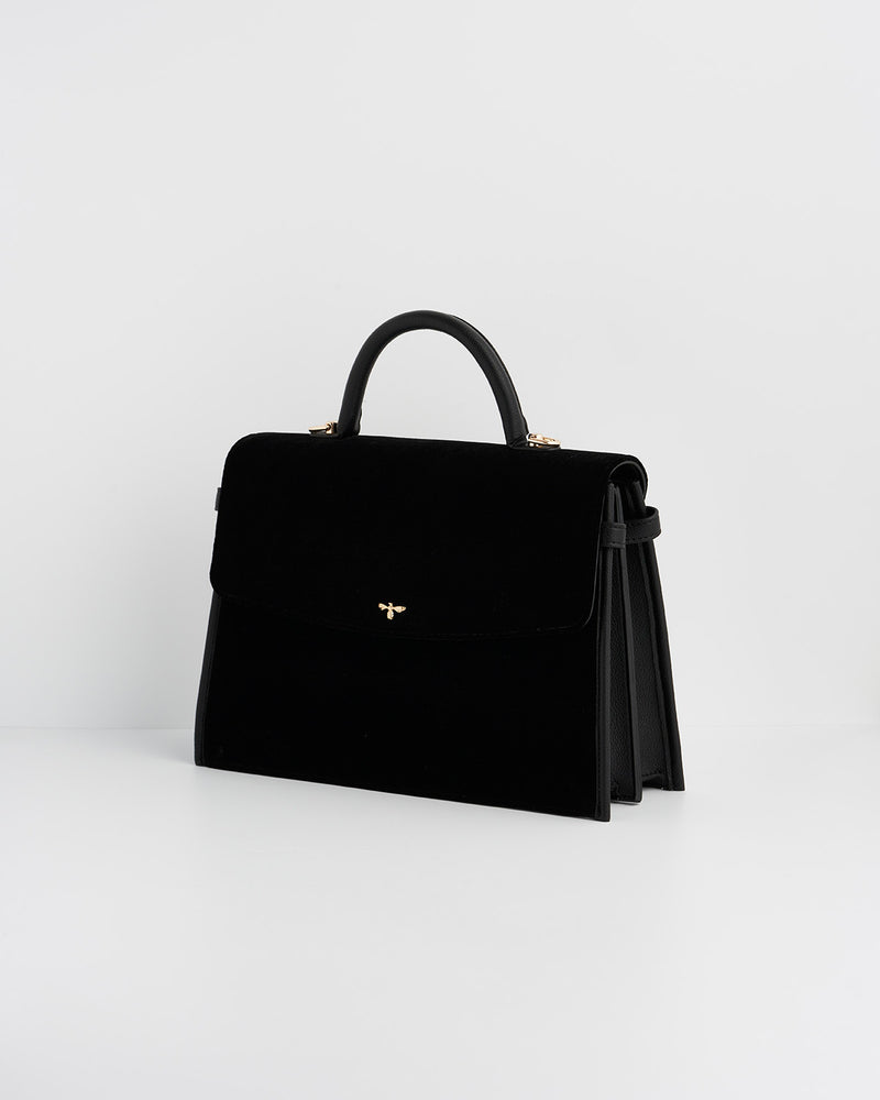 Black Structured Medium Tote