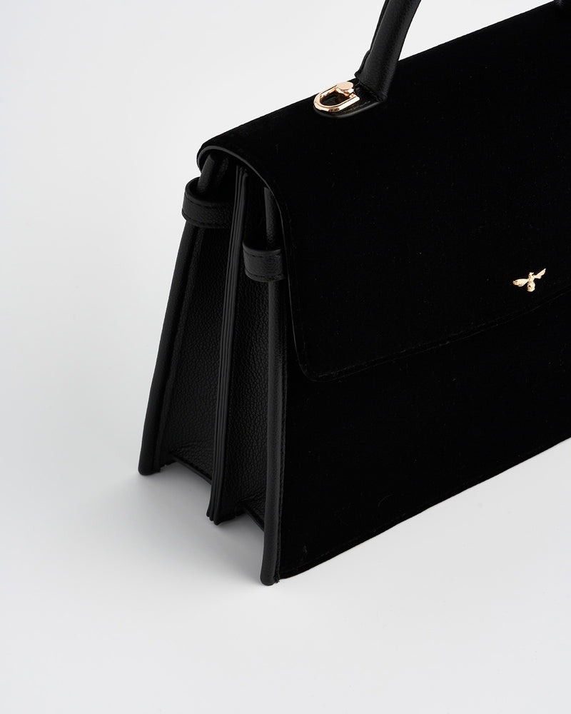 Black Structured Medium Tote