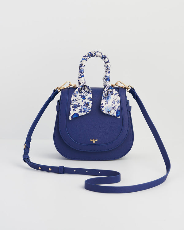 Blue Top Handle Saddle Bag