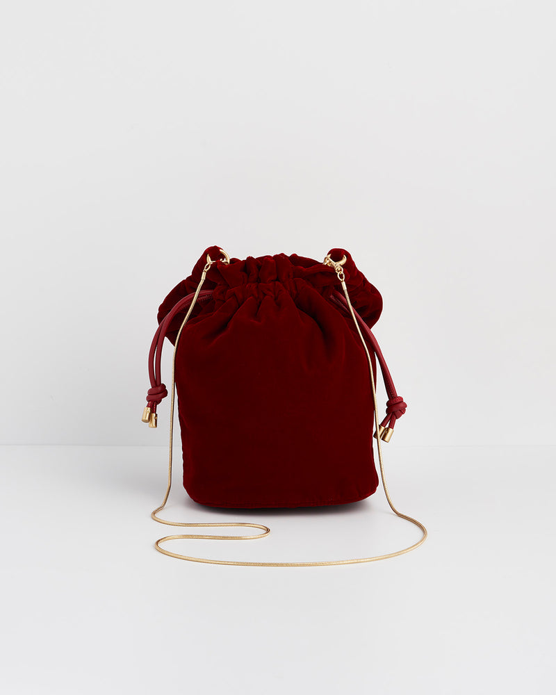 Red Velvet Bucket Bag