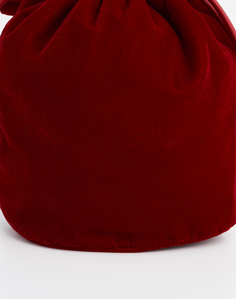 Red Velvet Bucket Bag