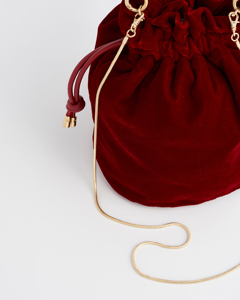 Red Velvet Bucket Bag