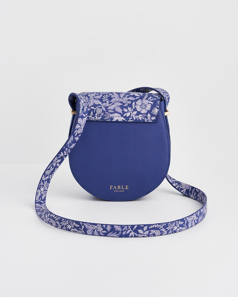Floral Blue Saddle Bag