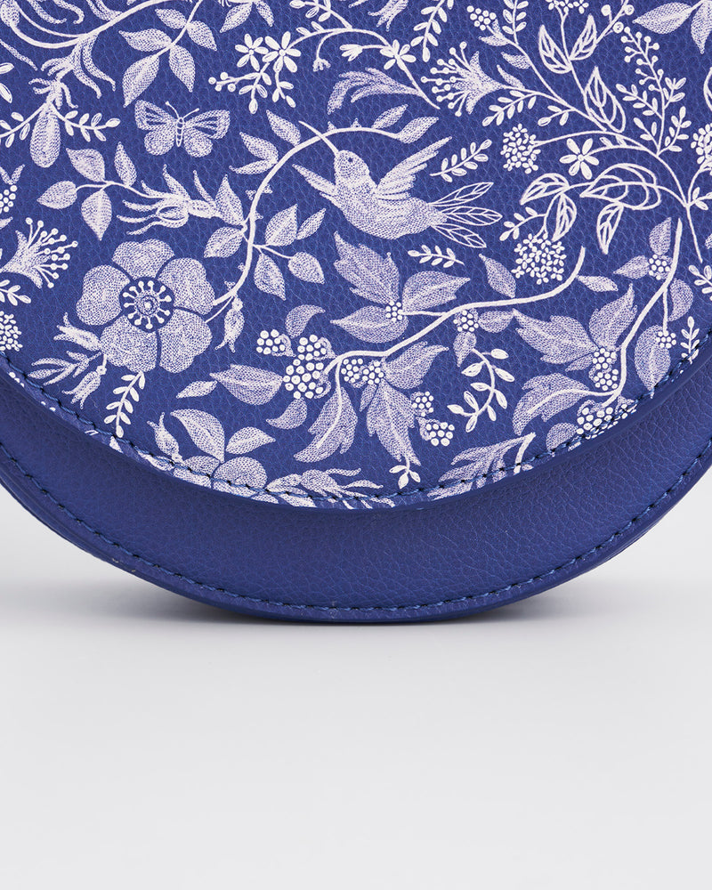 Floral Blue Saddle Bag