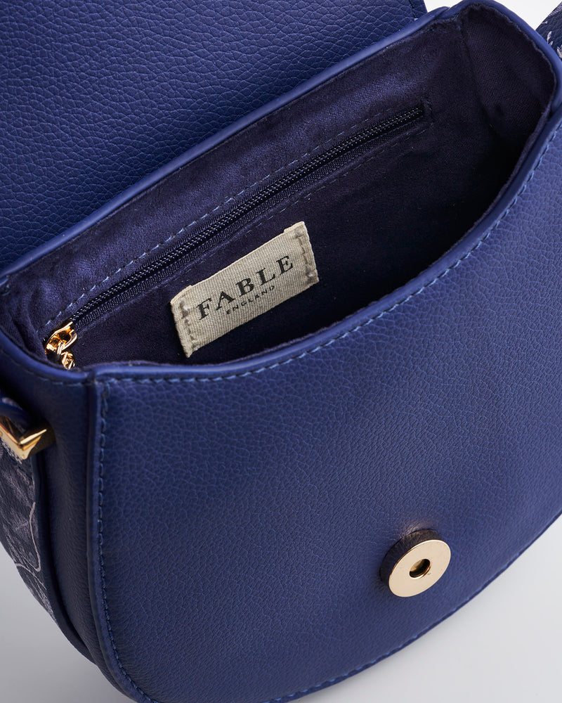 Floral Blue Saddle Bag