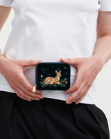Fawn Embroidered Green Small Purse