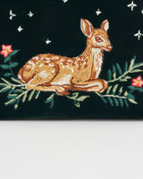 Fawn Embroidered Green Small Purse