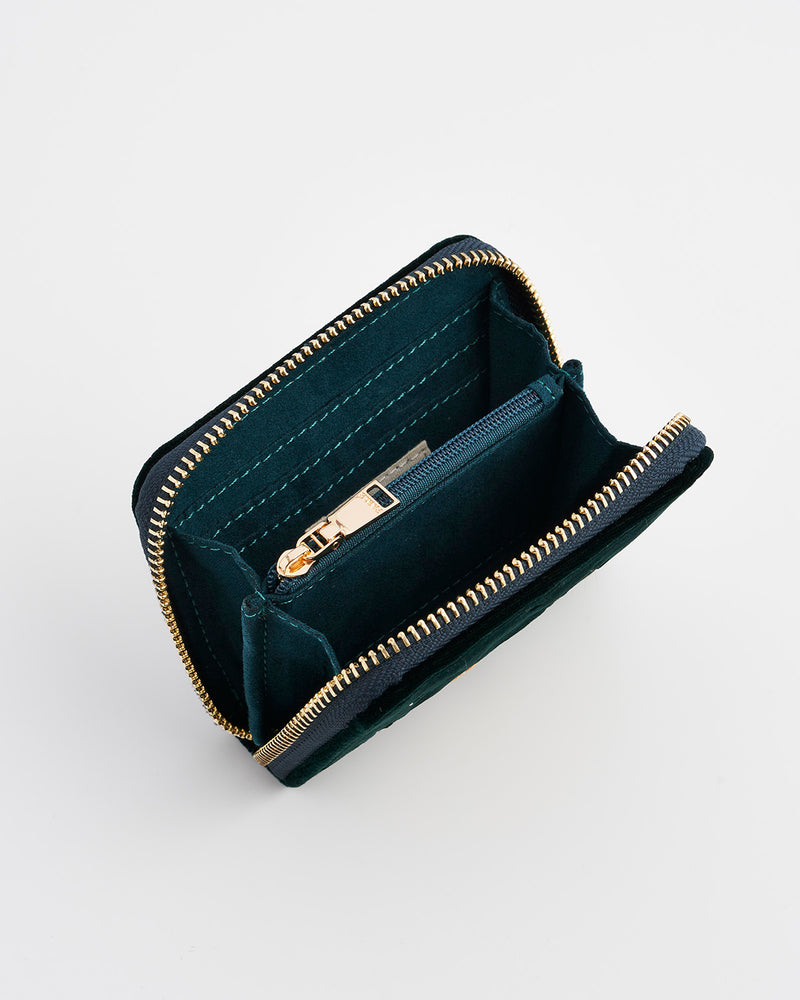 Fawn Embroidered Green Small Purse