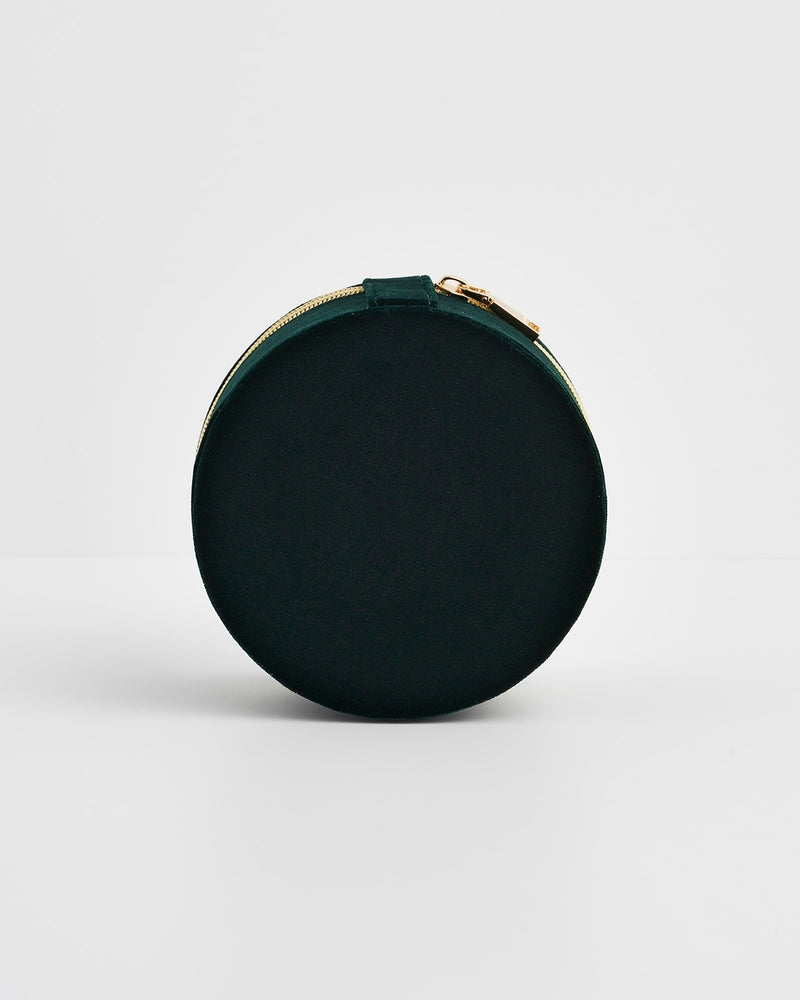 Nocturnal Garden Badger Embroidered Green Circle Jewellery Box