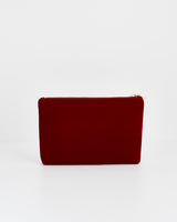 Robin Love Embroidered Red Medium Pouch