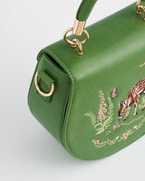 Fawn & Snail Embroidered Top Handle Bag