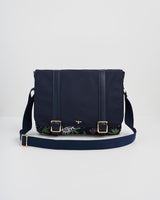 Passion Flower Navy Satchel