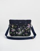 Passion Flower Navy Satchel
