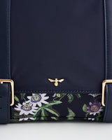 Passion Flower Navy Satchel