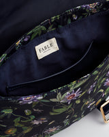 Passion Flower Navy Satchel
