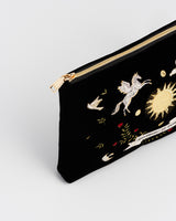 Black Celestial Embroidered Pouch