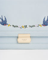 Blue Bird Embroidered Foldover Bag