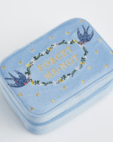 Forget Me Not Embroidered Jewellery Box