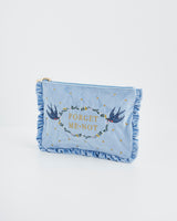 Forget Me Not Embroidered Pouch