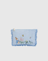 Fable England x Peter Rabbit Blue Velvet Embroidered Pouch