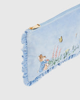 Fable England x Peter Rabbit Blue Velvet Embroidered Pouch