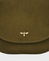 Beth Saddle Bag in Khaki Suedette