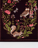 Florence Meadow Scene Embroidered Book Box in Burgundy Velvet