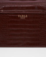Eliza Small Top Handle Bag in Burgundy Croc