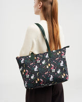 Edith Niva Print Tote Bag in Green