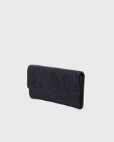 Floral Applique Long Purse in Navy