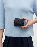 Floral Applique Card Holder Purse in Navy