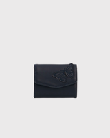 Floral Applique Card Holder Purse in Navy