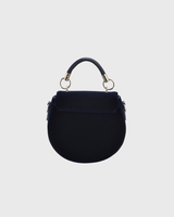 Charlotte Butterfly Embroidered Saddle Bag in Navy Velvet