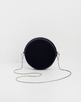 Chloe Midnight Garden Embroidered Circle Bag in Navy Velvet